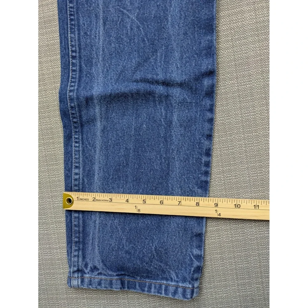 Wrangler 13MWZ Jeans Mens 38x35 Blue Medium Wash Cowboy Cut Straight Leg Denim